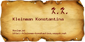 Kleinman Konstantina névjegykártya